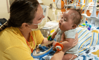 mom and baby in hospital