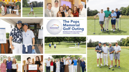 Collage of pictures of golfers at Pops Memorial Golf Outing
