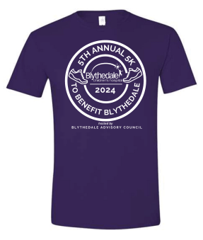 purple shirt with BAC 5k logo