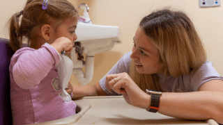 Child brushing teeth