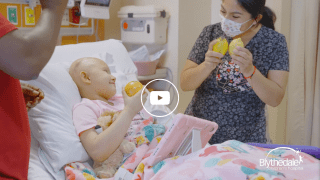 Child in a hospital bed 