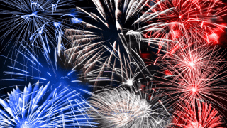 red white and blue fireworks