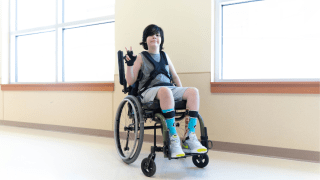 child in a wheelchair
