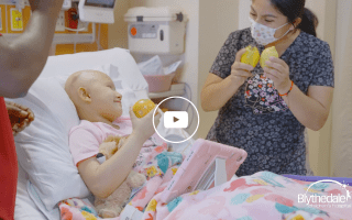 Child in a hospital bed 