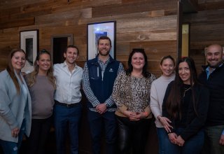 Group of people at a bar