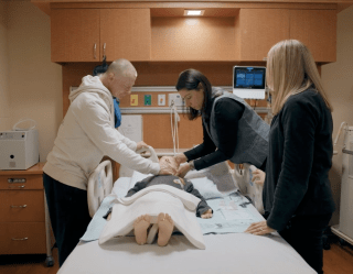 parents over a medical bedside