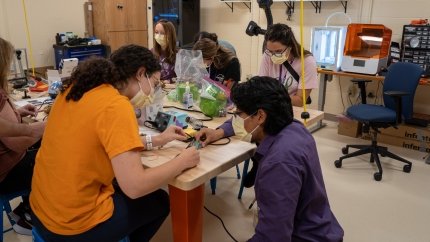 therapists working together in AT innovation lab