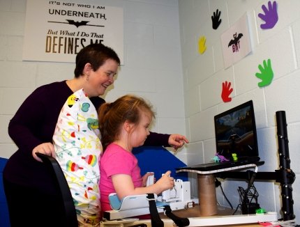scientist and child