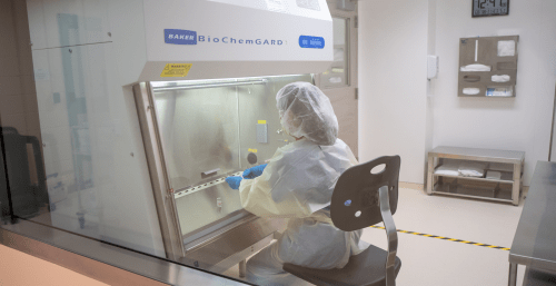 Pharmacist preparing medication