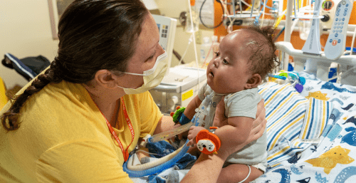 mom and baby in hospital