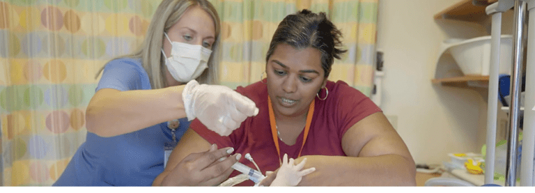 Nurse and parent in training